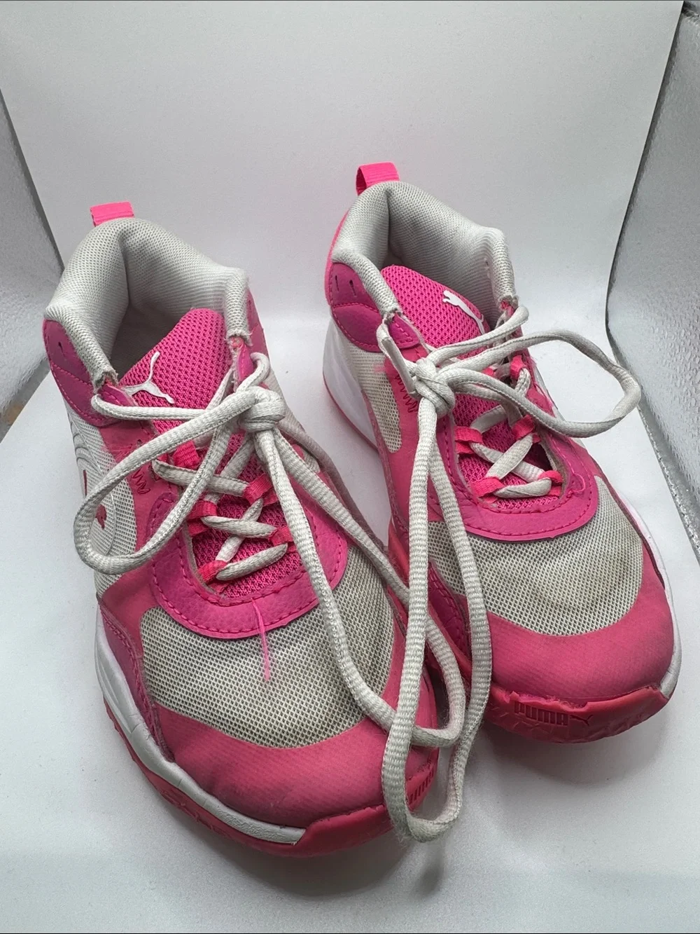 Puma Kids Pink and White Lightweight Sneakers